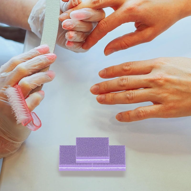 SAFIGLE 50pcs Purple Nail Buffer Block Sponge Nail File Set Manicure Pedicure for Home and Professional Use - Image 5