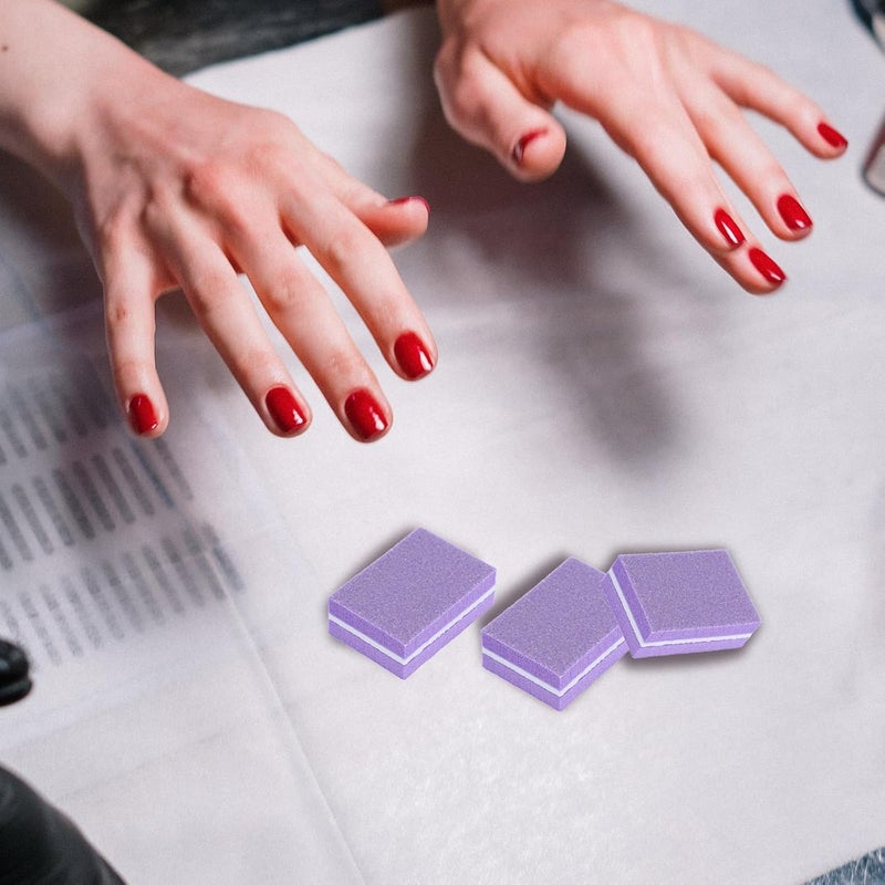 SAFIGLE 50pcs Purple Nail Buffer Block Sponge Nail File Set Manicure Pedicure for Home and Professional Use - Image 4