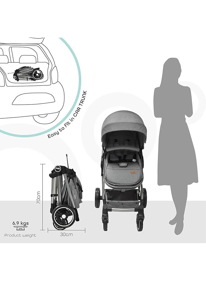 erorex Pro 2 In 1 Stroller Dark Grey - Image 5