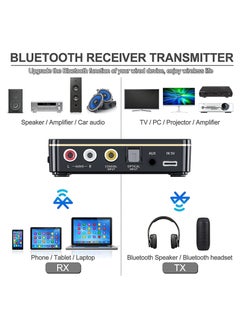 SYOSI SYOSI Bluetooth Audio Receiver Adapter, Bluetooth 5.0 Audio Receiver Transmitter with Remote Control/Audio Cable/Charging Cable, Audio Wireless Receiver for Sound System/Phones/Tablets/Headphone/Car  - Image 3