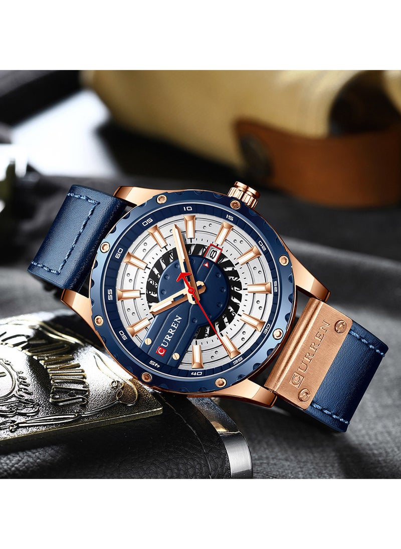CURREN 8374 Men's Waterproof Calendar Watch Simple Business Leather Watch  - Image 4