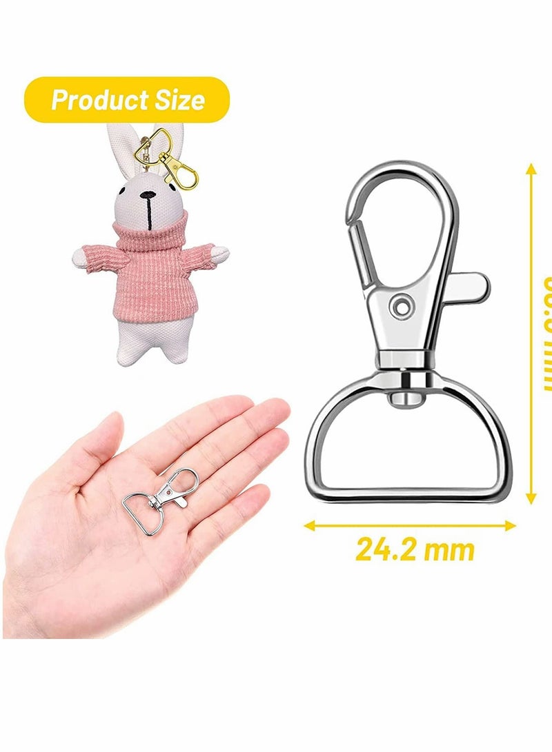 KASTWAVE Swivel Clasps Lanyard Snap Hooks Keychain, 35 Pcs Clip Hook Lobster Claw Clasp Metal Hook Clasp with D Rings for Keychain Purse Hardware Sewing Craft Project (Multiple Colors, 20 mm) - Image 2