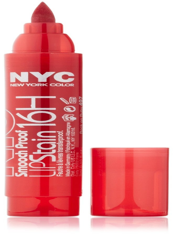 NYC New York Color Smooch Proof Lip Stain, Rock On Ruby, 0.1 Fluid Ounce - Image 1