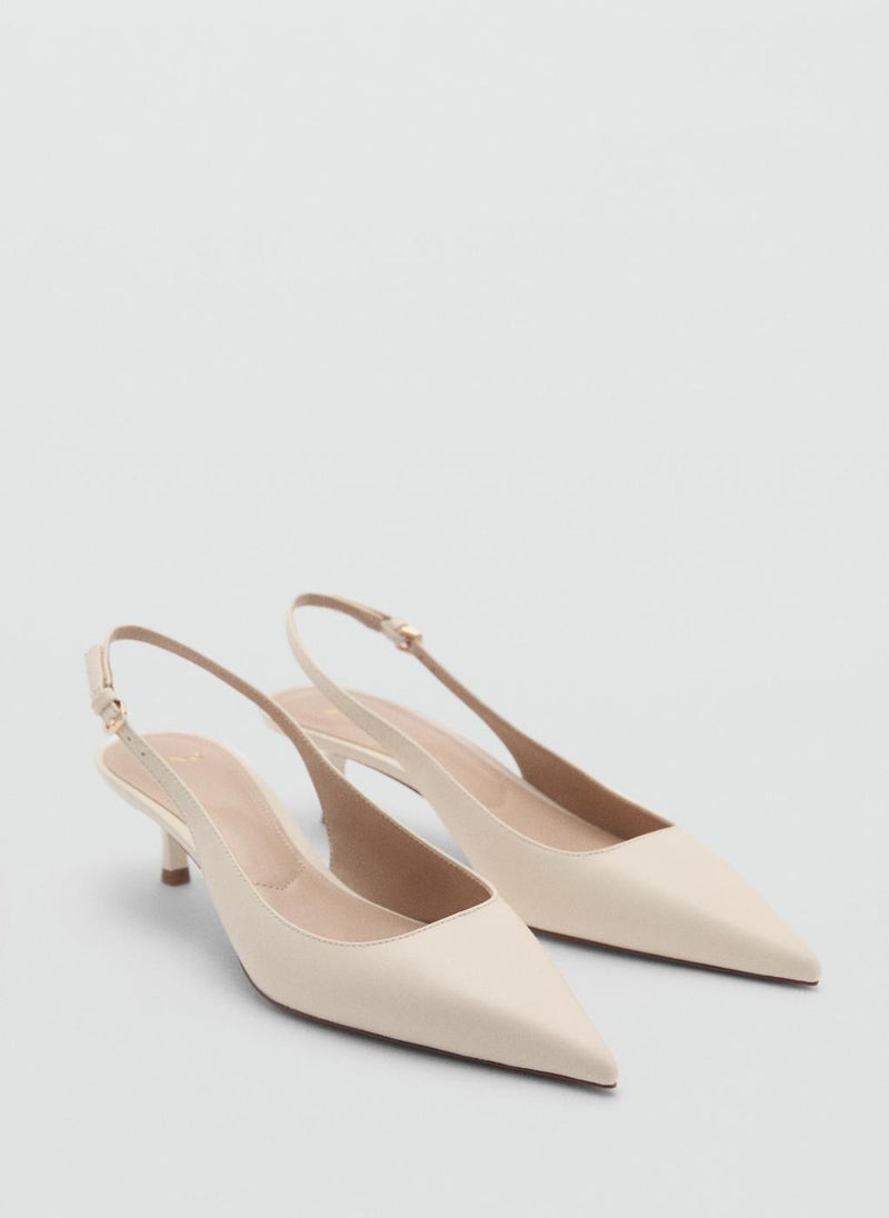 MANGO - Pointed Kitten-Heel Shoes - Image 1