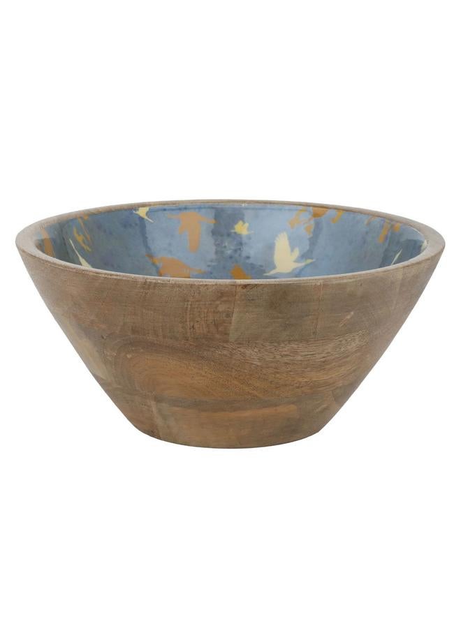 Alsaif Wooden Serving Bowl Round Deep Wooded Blue - Image 1