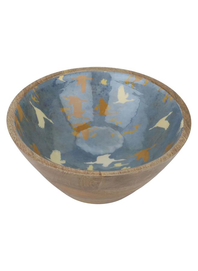 Alsaif Wooden Serving Bowl Round Deep Wooded Blue - Image 2