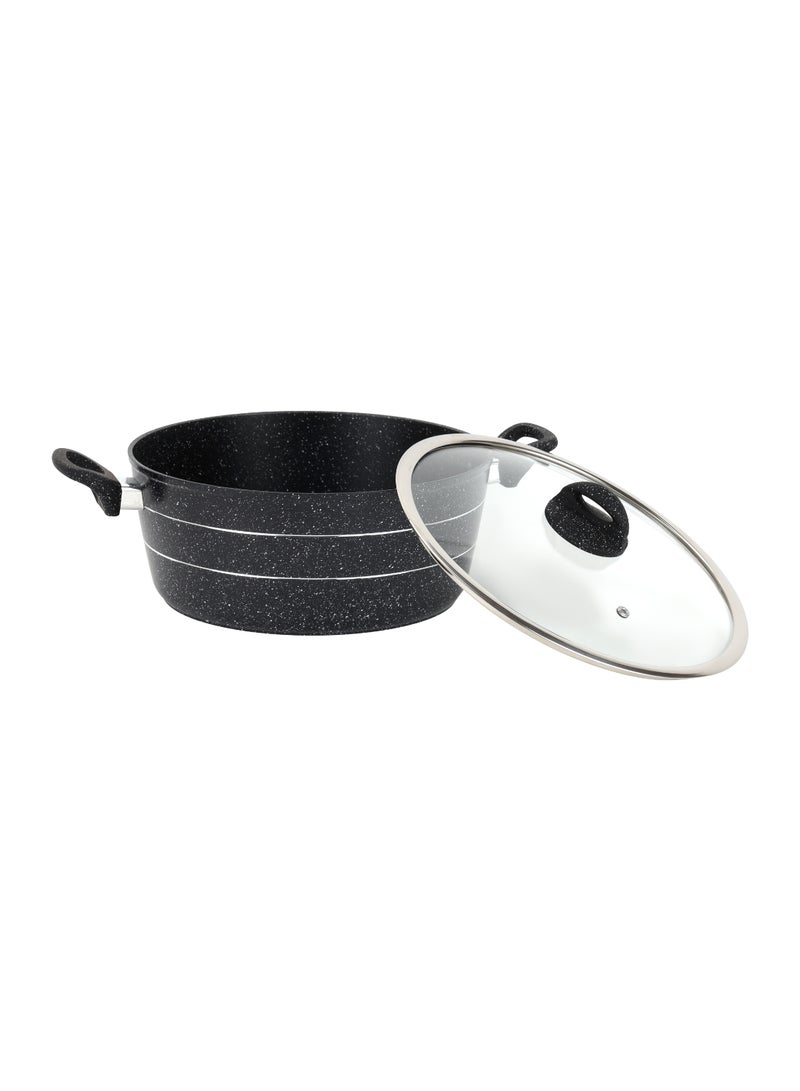Royalford Smart Granite Series Casserole 28 Cm Forged Aluminium Cookware With Nonstick Granite Coating Black - Image 2