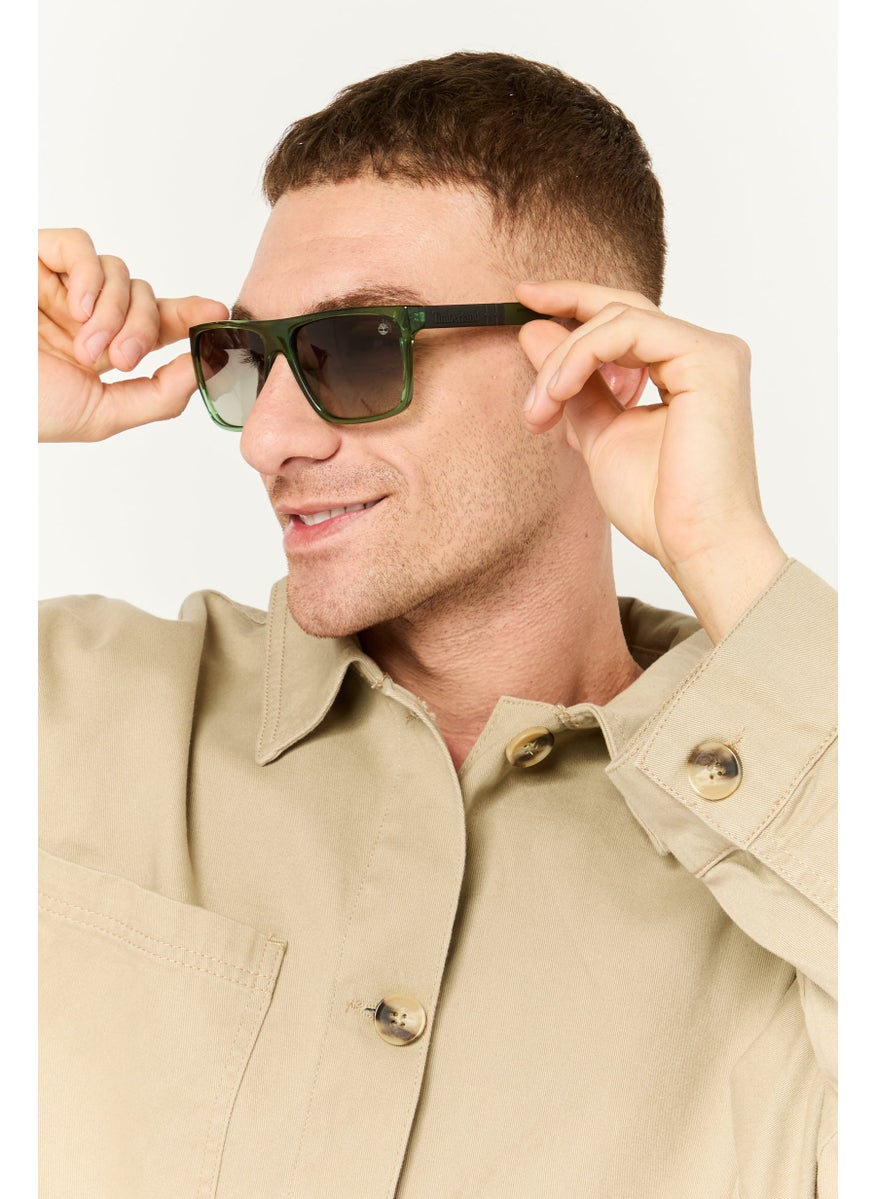 Timberland Men TB0000595D59 Square Sunglasses, Green  - Image 2