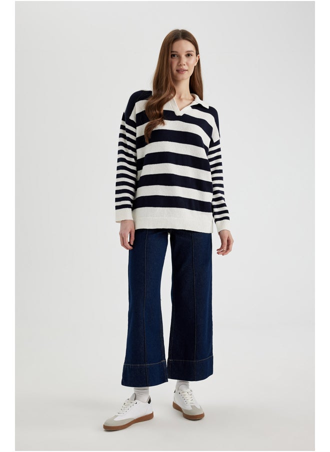 DeFacto - Woman Regular Fit Polo Neck Long Sleeve Tricot Tunic - Image 1