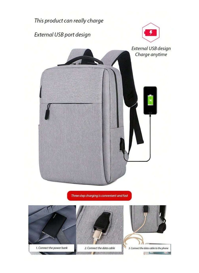 Generic - Lightweight Laptop Backpack for Men – Stylish Travel & School Rucksack in Gray - Image 1