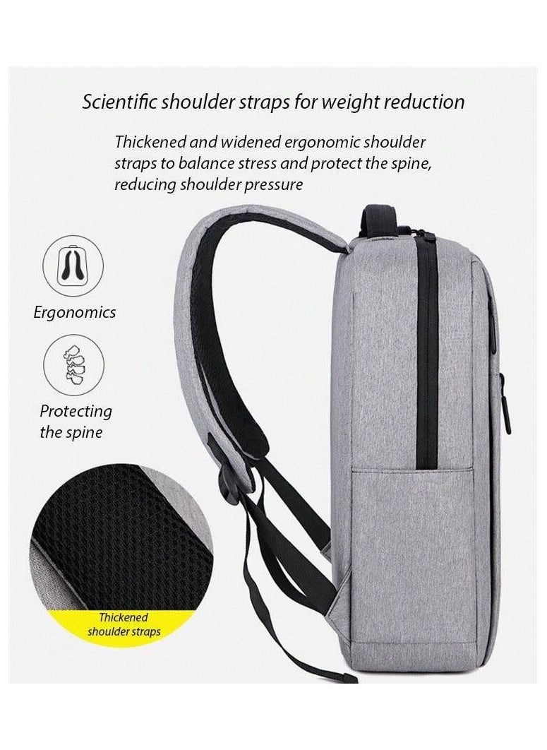 Generic - Lightweight Laptop Backpack for Men – Stylish Travel & School Rucksack in Gray - Image 1
