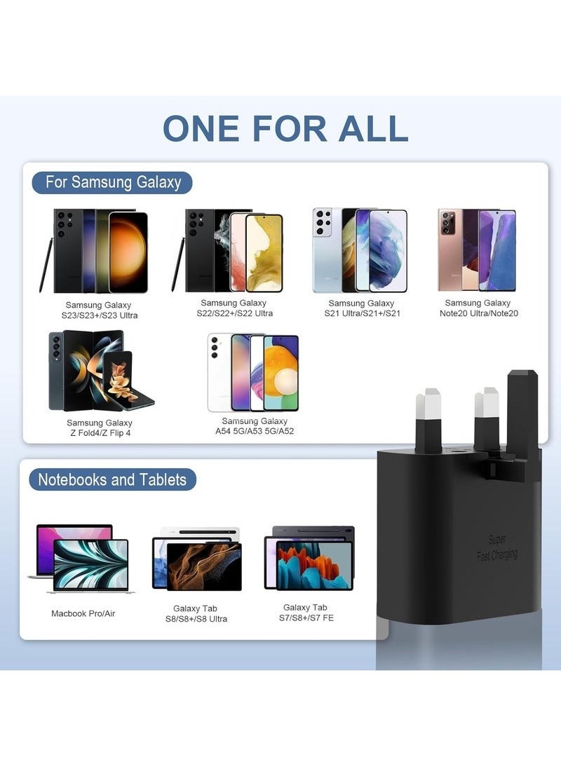 GUDOO شاحن شحن فائق السرعة 45 وات بمنفذ USB C - متوافق مع S24 S23 S22 S21 S20 Ultra، S24+ S23+ S22+ S21+، A53، A15، A 55، A54 - محول طاقة من النوع C - Image 4