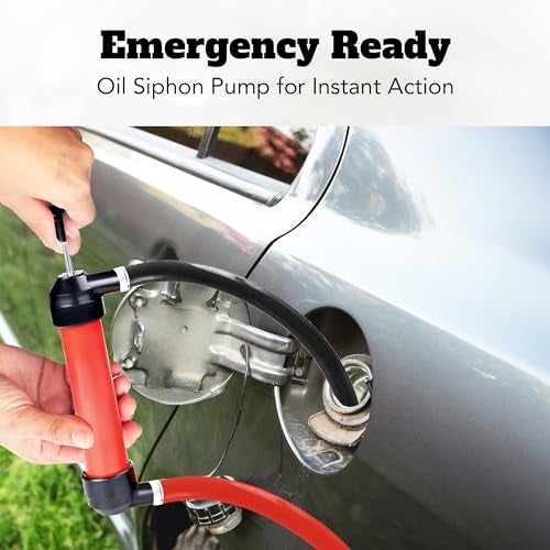 Vila Multi-use Manual Fuel Transfer Pump Kit - Portable Water & Gas Siphon Pump, 15" Siphon Hose, Liquid Transfer for Automotive, Rain Barrels & Water Gardens - Image 5