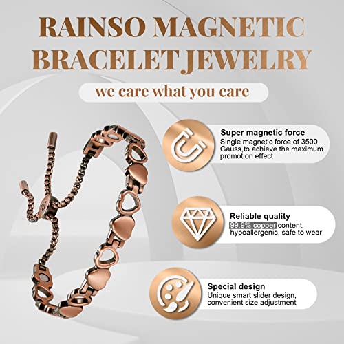 RainSo Women Pure Copper Magnetic Bracelets Adjustable Design with Display Box(1 Pcs) - Image 5