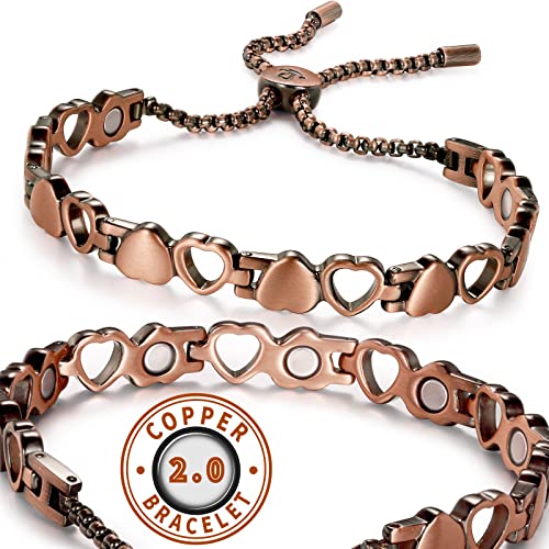 RainSo Women Pure Copper Magnetic Bracelets Adjustable Design with Display Box(1 Pcs) - Image 2