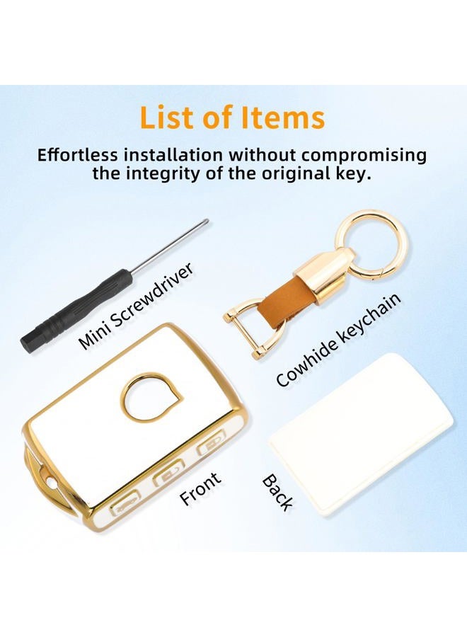 wnilian keyshell keychain for key fob cover case fits Polestar 1 T5 T6 V60 V90 XC40 XC60 XC90 S60 S90 4button White - Image 3