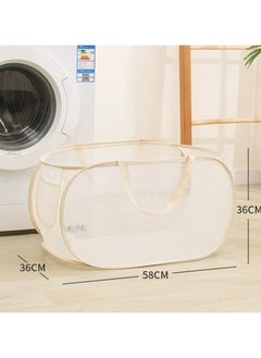 EZGOZ Laundry Basket Clothes Hamper, Foldable Storage Basket,Collapsible Clothes Washing Laundry Hamper,Travel Hamper,Mesh Pop Up Laundry Hamper with Carry Handle,Toy storage bag  - Image 5