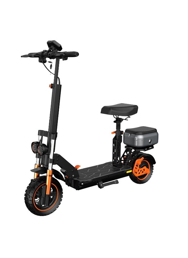 Crony - M5 Pro 1500W Fast Speed Adult E-Scooter, Max Up to 80Kilo, 48V 18AH Battery, 45KM Range, Dual Disc Brakes, Foldable Off-Road Electric Scooter with Dual LED Headlights, Rear View Mirror, Luggage Box, Phone Holder, Bluetooth Speaker, App-Connected, IPX4 Waterproof, Heavy Duty Brushless Motor Scooter, Dual Suspension, Aluminum Frame, Portable Urban Mobility E-Bike - Image 1