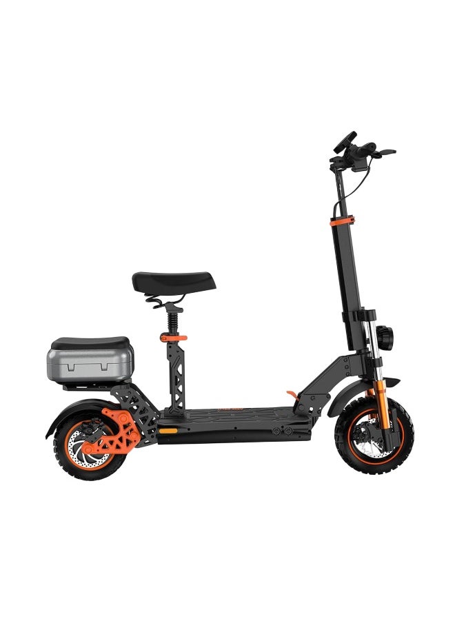 Crony - M5 Pro 1500W Fast Speed Adult E-Scooter, Max Up to 80Kilo, 48V 18AH Battery, 45KM Range, Dual Disc Brakes, Foldable Off-Road Electric Scooter with Dual LED Headlights, Rear View Mirror, Luggage Box, Phone Holder, Bluetooth Speaker, App-Connected, IPX4 Waterproof, Heavy Duty Brushless Motor Scooter, Dual Suspension, Aluminum Frame, Portable Urban Mobility E-Bike - Image 1