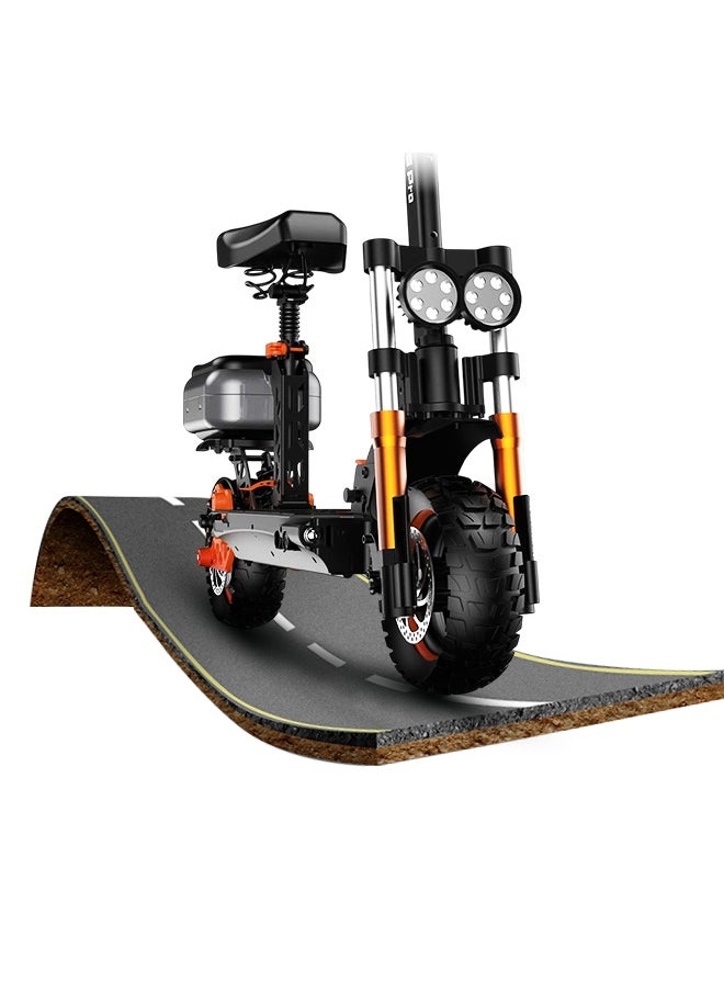 Crony - M5 Pro 1500W Fast Speed Adult E-Scooter, Max Up to 80Kilo, 48V 18AH Battery, 45KM Range, Dual Disc Brakes, Foldable Off-Road Electric Scooter with Dual LED Headlights, Rear View Mirror, Luggage Box, Phone Holder, Bluetooth Speaker, App-Connected, IPX4 Waterproof, Heavy Duty Brushless Motor Scooter, Dual Suspension, Aluminum Frame, Portable Urban Mobility E-Bike - Image 1