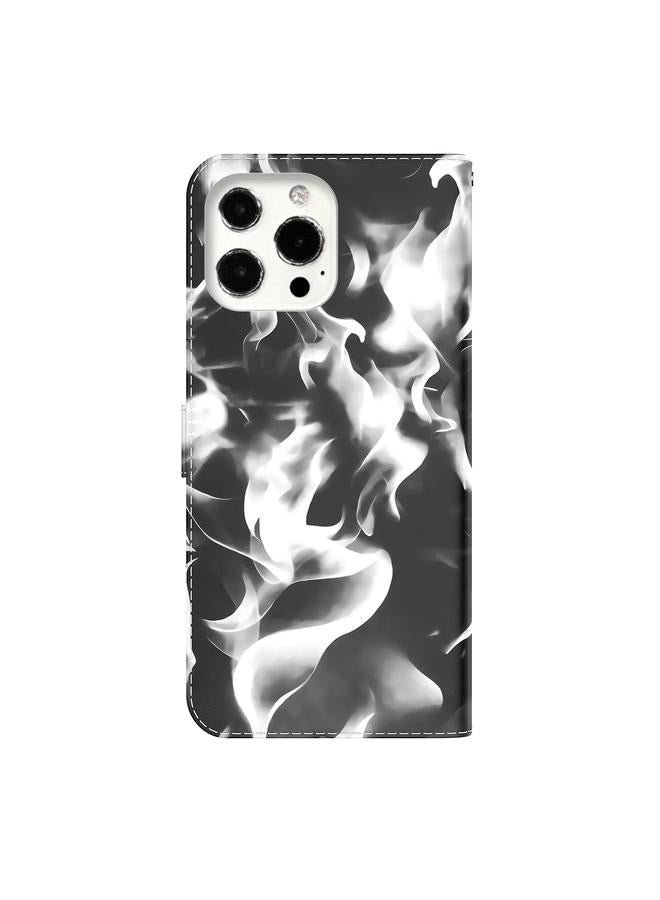 Zaboon Case For iPhone 13 Pro Max Cloud Fog Pattern Horizontal Flip Leather Case with Holder & Card Slot & Wallet - Image 3