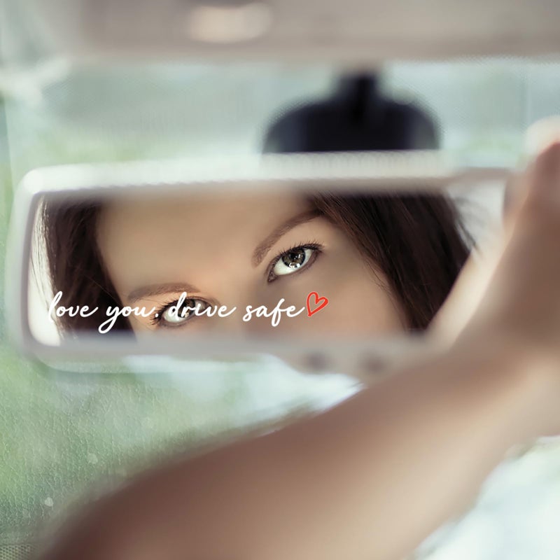 TIIMGCOO 3X Love You Drive Safe Car Mirror Sticker, Cute Car Decals for Women Mom, Rear View Mirror Decal Affirmation Stickers, Valentines Day Gifts for Her, Him (White) - Image 4