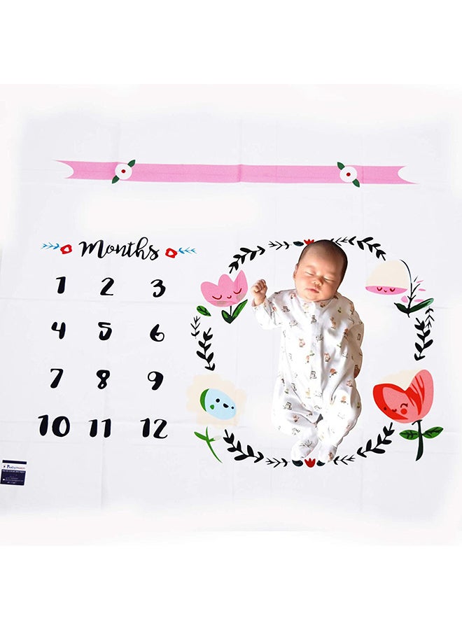 بطانية لتحديد نمو الطفل شهريًا مزينة بطبعة - Image 5