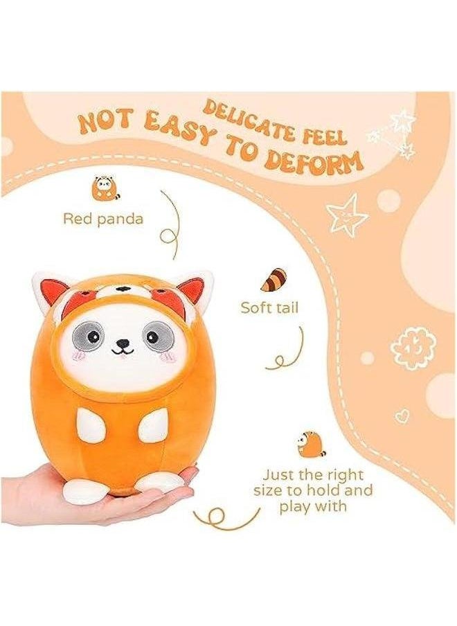 Cute Red Panda Plush Pillow 8 Lesser Stuffed Animal, Soft Kawaii Plushie with Outfit Costume Gift for Kids  - Image 4