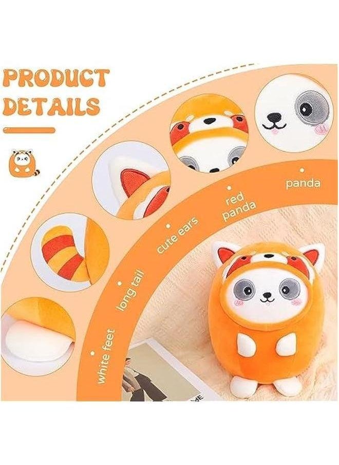 Cute Red Panda Plush Pillow 8 Lesser Stuffed Animal, Soft Kawaii Plushie with Outfit Costume Gift for Kids  - Image 2