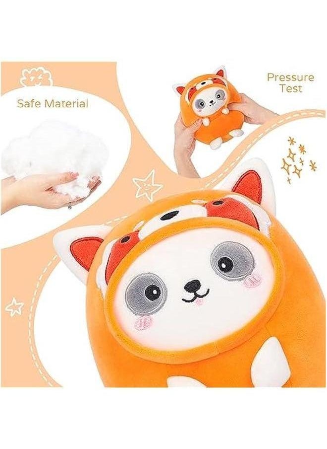 Cute Red Panda Plush Pillow 8 Lesser Stuffed Animal, Soft Kawaii Plushie with Outfit Costume Gift for Kids  - Image 3