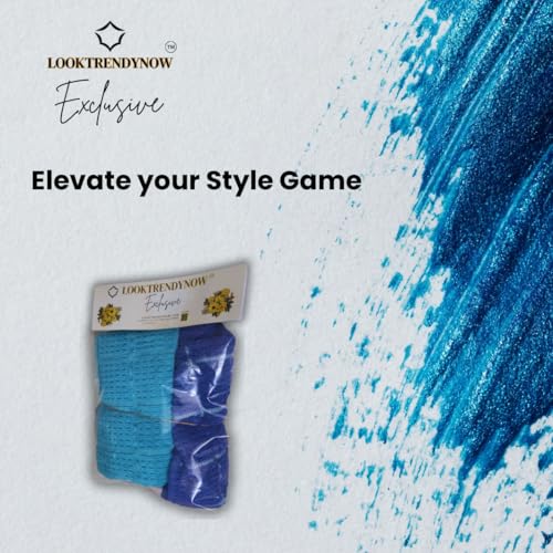 LookTrendyNow Super Soft Lint Free Quick Dry Gym Towel Essence (Dark Blue Light Blue) |41X61 cms| (Pack of 2) - Image 4