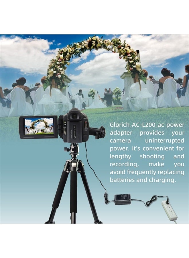 Glorich AC-L200 Replacement AC Power Adapter/Charger to Replace AC-L200 L200C L200D AC-L25 L25A L25B L25C for Sony Handycam DCR-HC40 PC109 SX85 DSC-HX100V HDR-CX150 CX900 HC7 PJ200 SR10 XR100 DEV-5 - Image 2
