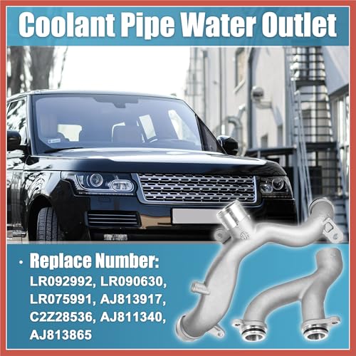 ACROPIX 1 Set Aluminum Thermostat Top Crossover Hose Coolant Pipe Water Outlet for Land Rover for Range Rover Sport LR4 Discovery for Jaguar LR092992 LR090630 AJ813917 AJ813865 Car Parts - Image 3