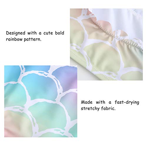 HowJoJo Big Girls Two Piece Bikini Swimsuits Mermaid Swimwear Falbala Bathing Suit Set Size 10/8-10 - Image 4