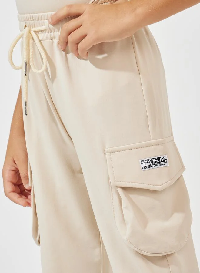 Styli Patch Detail Hooded Top & Cargo Joggers Set