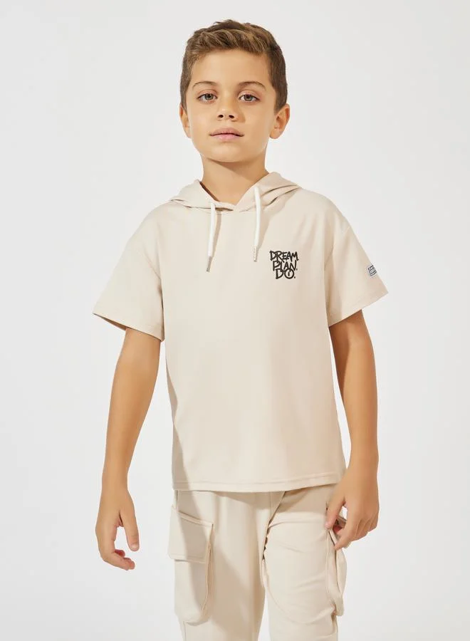 Styli Patch Detail Hooded Top & Cargo Joggers Set