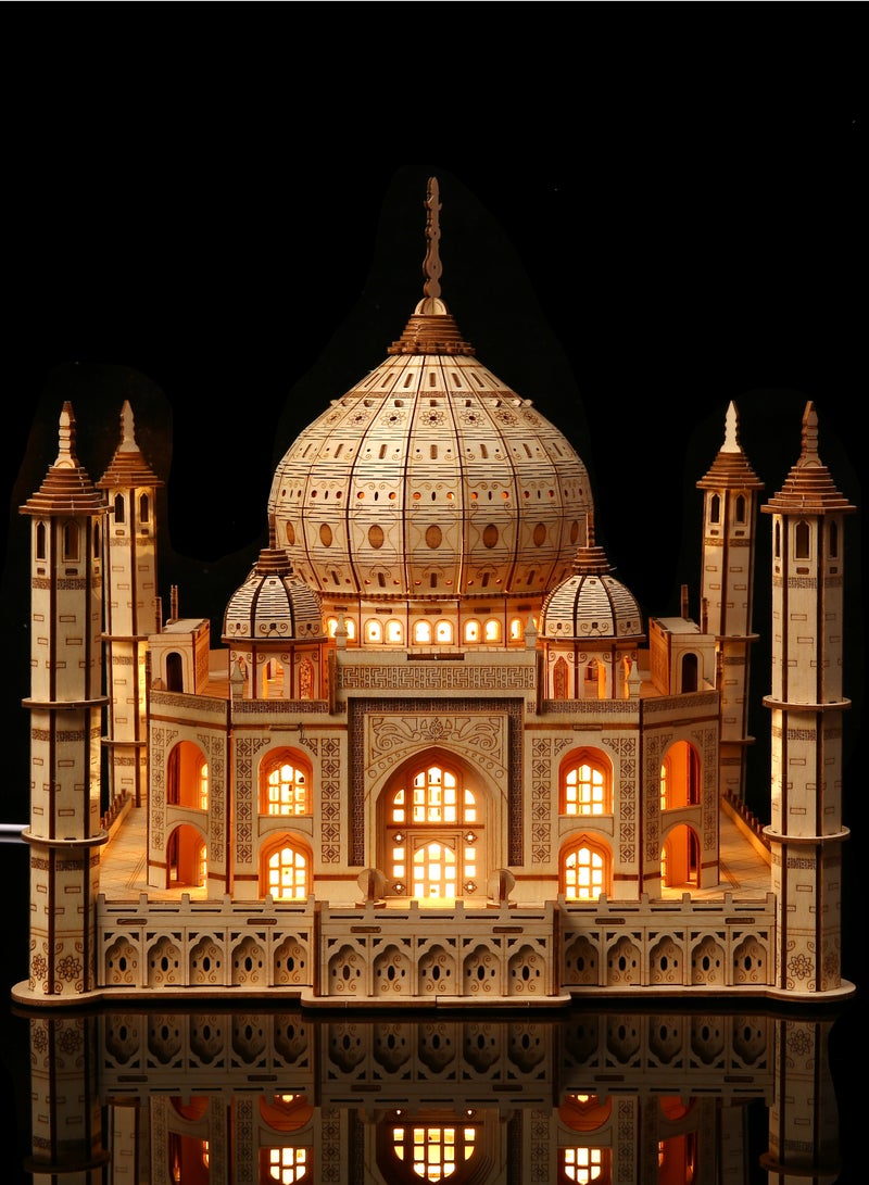🕌 طقم أحجية ثلاثية الأبعاد لتاج محل – 388 قطعة من خشب البتولا مقطعة بالليزر | مجموعة تركيب معمارية يدويًا للهواية والديكور، مناسبة لعمر 10 سنوات فما فوق - Image 2