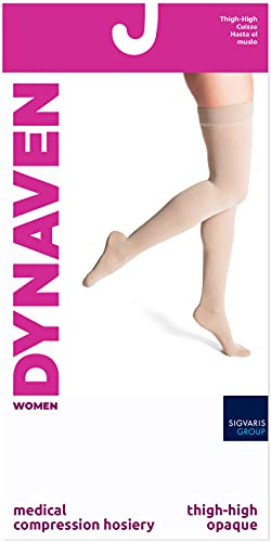 sigvaris جوارب ضاغطة نسائية من SIGVARIS DYNAVEN بقدم مغلقة حتى الفخذ مع حافة مضادة للانزلاق 20-30 مم زئبقي - أسود - كبير جداً قصير - Image 3