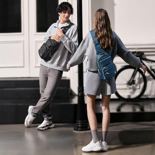 OIWAS Sling Bag Crossbody Backpack for Men One Strap Backpack Hiking Daypack Chest Bag for Women Large Capacity Water Resistant Shoulder Bags black - Image 3