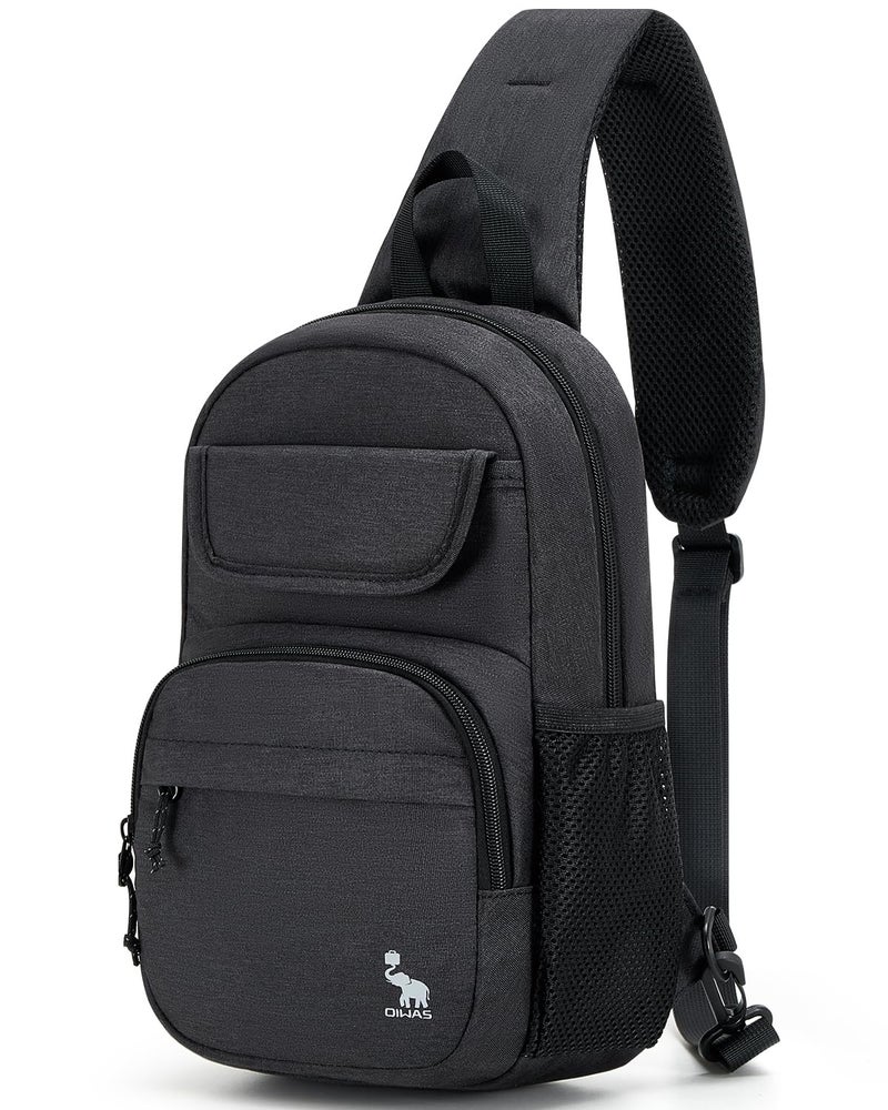 OIWAS Sling Bag Crossbody Backpack for Men One Strap Backpack Hiking Daypack Chest Bag for Women Large Capacity Water Resistant Shoulder Bags black - Image 2