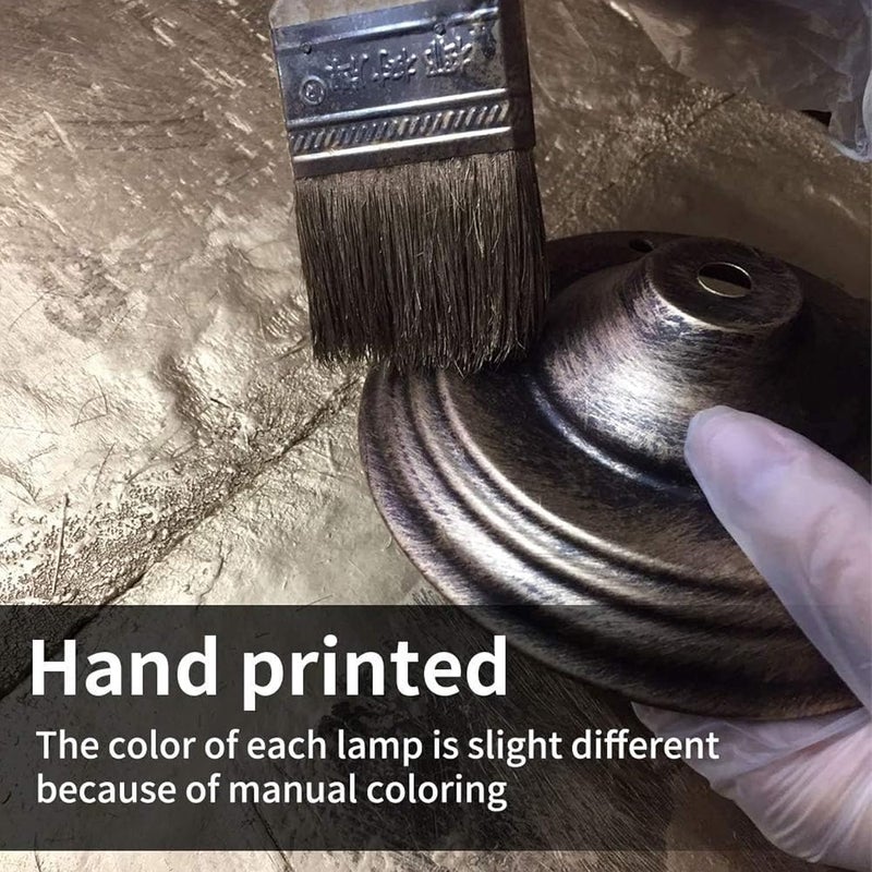 Decorcity Night Lamp for Bedroom Wall Wall Lamp Wall Lamp for Living Room Wall Light lamp Oil Rubbed Bronze Wall Sconces Lighting with Amber Glass Retro Rustic Wall Lamps Golden Farola - Image 3