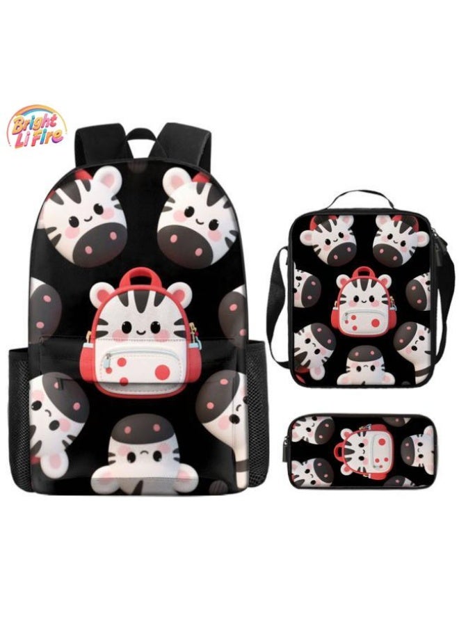 Bright Li Fire Unlock the new fashion of childish fun! Three-piece set of bags, cartoon elements for children and teenagers (students, children, friends' outings, mountain climbing, schooling, etc. can be used) - 20 - Image 1