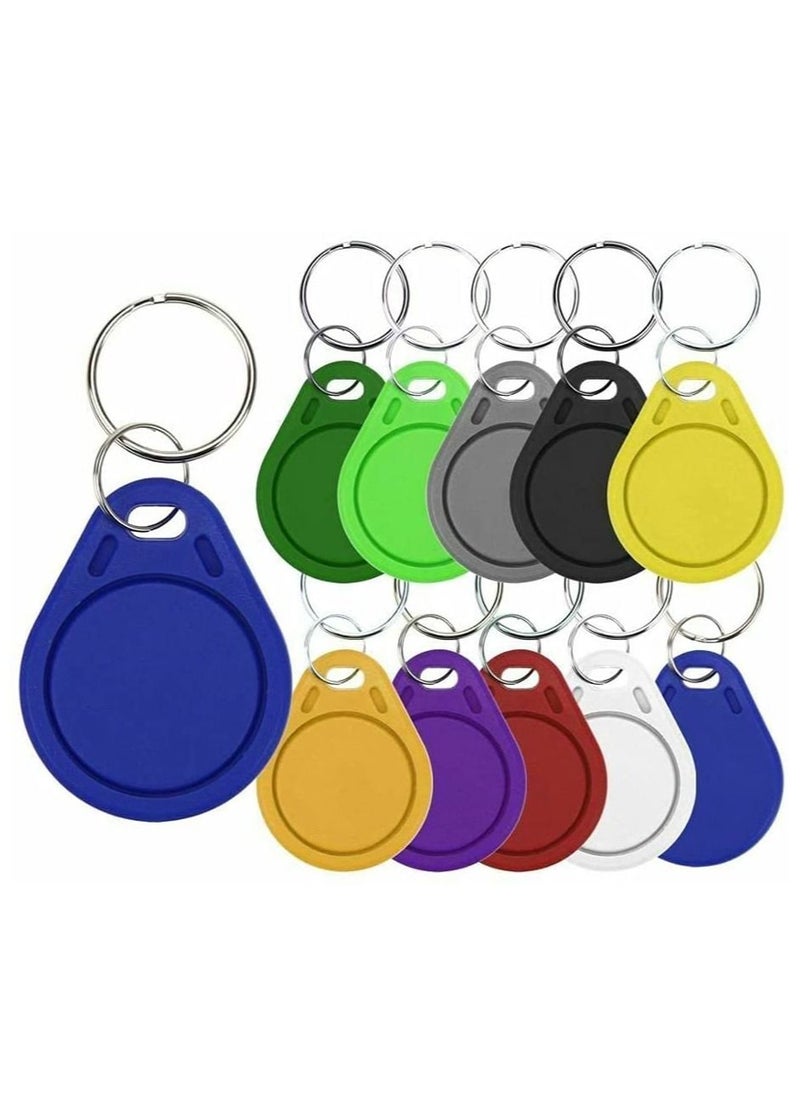 Rubik - RFID Tags 13.56 MHz M1 0-Sector Writable Key Chain UID IC Keyfobs Access Control Key Rings Compatible with Type A and Mifare Key Card Token (10 Pcs) - Image 1