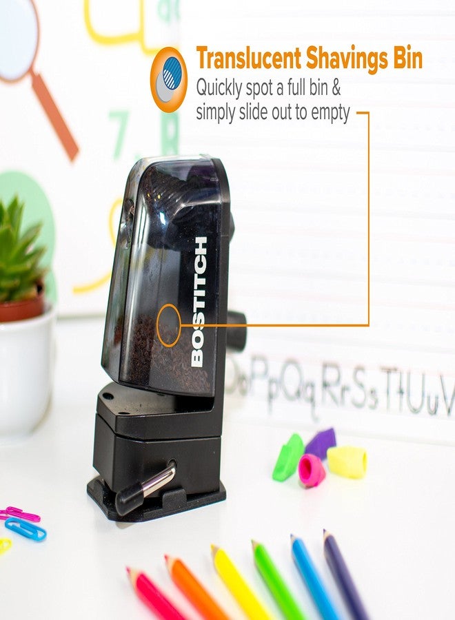 Bostitch Office Multi-Mount Manual Pencil Sharpener, Vacuum Mount or Screw Mount, Black (MPS2-BLK) - Image 4