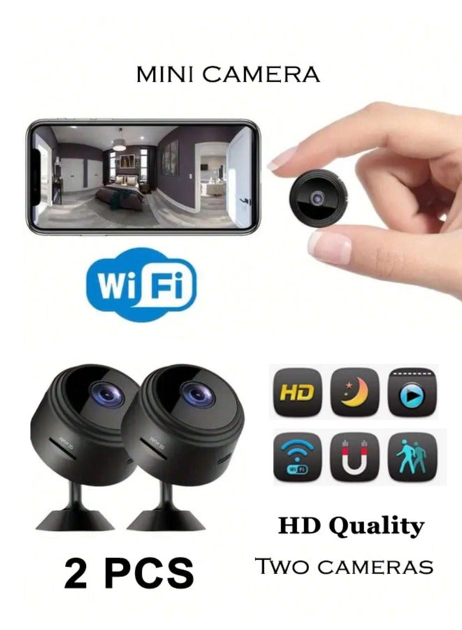 Generic Mini Wireless Security Camera Set of 2 Rechargeable Cameras for Nursery, Office, Warehouse, Home Door with Direct Mobile Alert in Case of Motion - Audio and Video Recording - Image 2