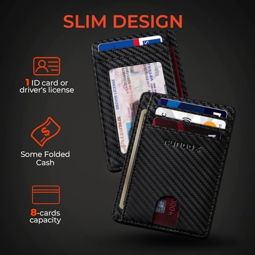 RUNBOX Slim ID Cases Minimalist Front Pocket RFID Blocking Leather Wallets for Men and Women Card Holder Wallets Gifts for men - Image 3