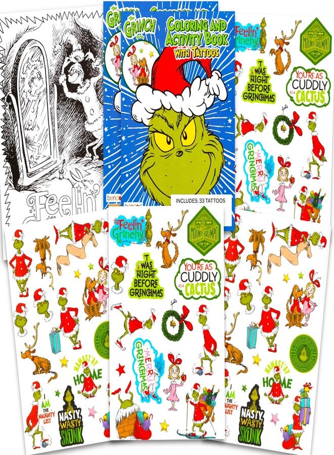 Dr. Seuss Grinch Tattoos Party Favors Set - 50+ Grinch Temporary Tattoos for Kids, Boys, Girls | Dr. Seuss Party Supplies Pack
