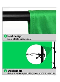 SYOSI Green Screen Background for Photography, Green Screen Sheet 3×1m with 4 Clamps, Fabric Curtain Backdrop for Video Recording, Photoshoot  - Image 2