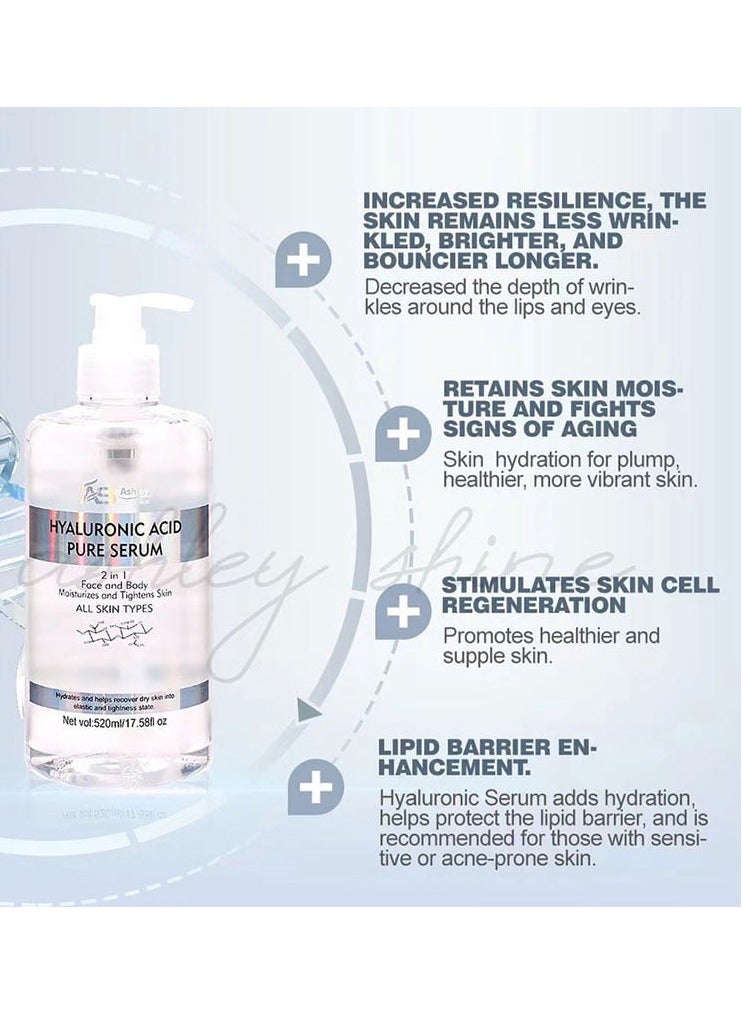 AS Ashley Shine Hyaluronic Acid Pure Serum - for Face and Body - Image 2