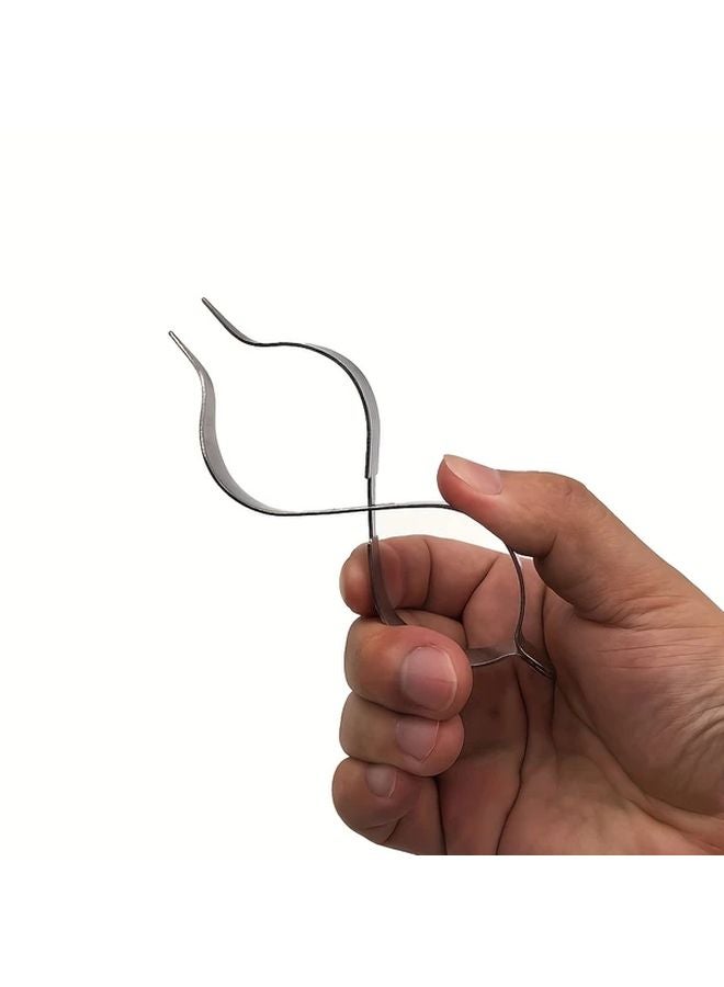 1pc 8 Shaped Jewelry Welding Tweezers With Cross Lock Stainless Steel Ring Making Tools - Image 5